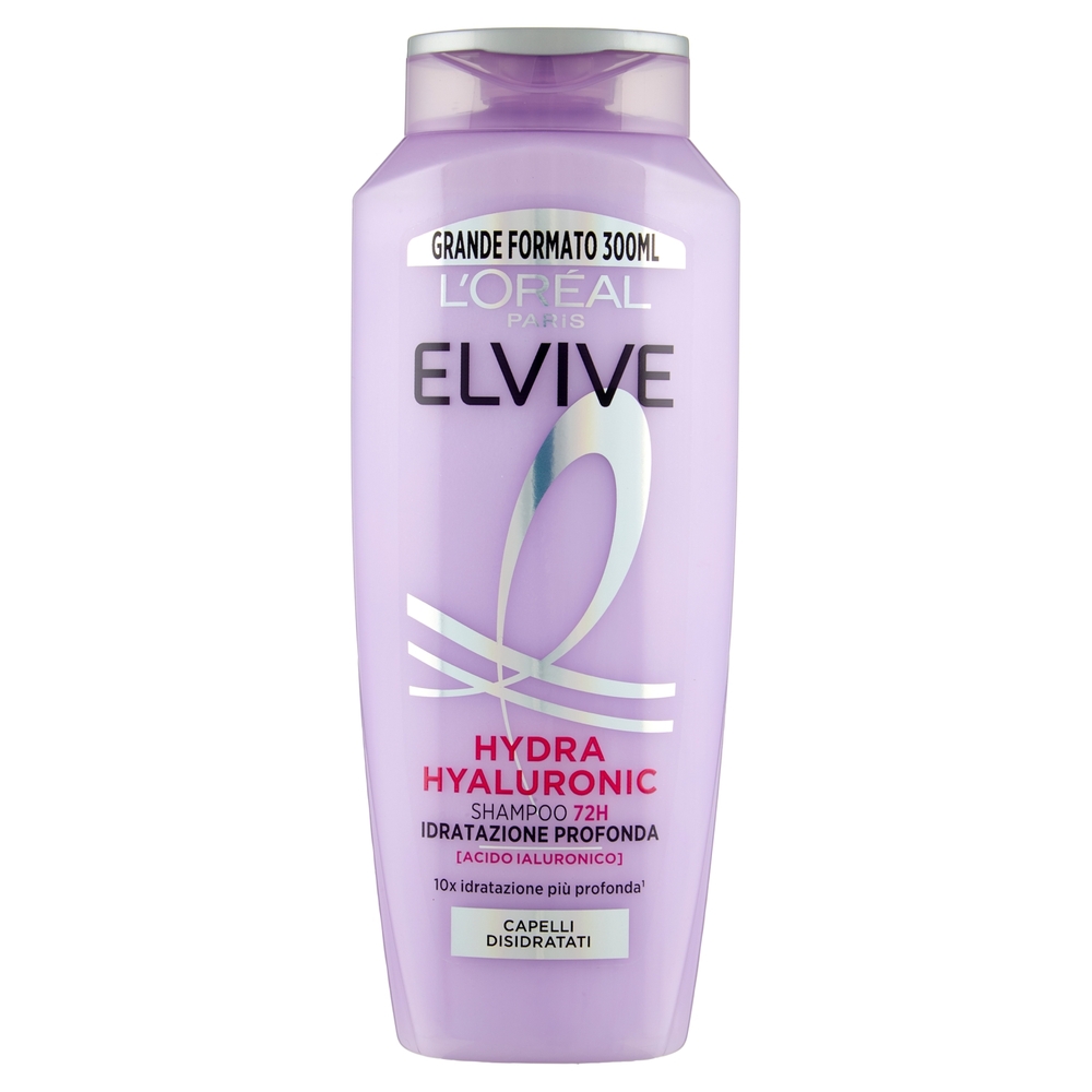 Elvive Hydra Hyaluronic Shampoo 72H Idratazione Profonda, per Capelli Disidratati, 300 ml